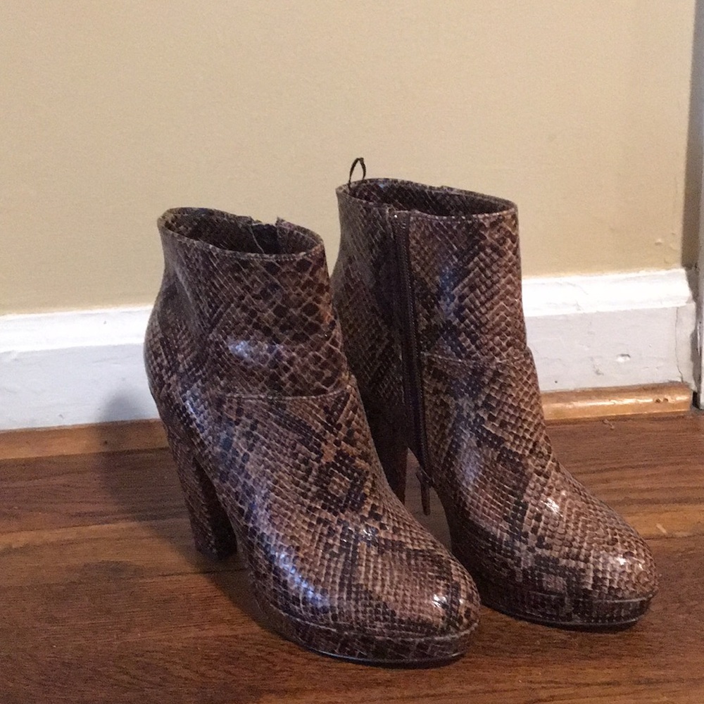 Snakeskin style boots